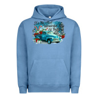 Pigment Pebble Blue its the wonderful time of the year truck Urban Hoodie - CowGirlArtShop