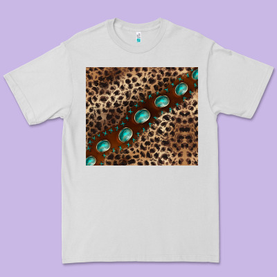 Leopard Gemstone Leather Premium Tee Designed By Barkaloodesign