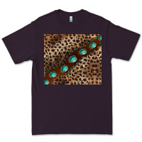Plum leopard gemstone leather Premium Tee - BarkalooDesign