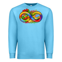 Ocean Blue infinity symbol autism Premium Sweatshirt - LillyAllenDesigns