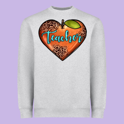 Teacher Heart Heavyweight Sweatshirt Designed By Jahusdesignshop