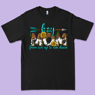 Premium Tee boy mom from son up to son down  western