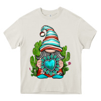 Cream western gnome with turquoise gemstone Heavy Core Tee - texasbilliewilder