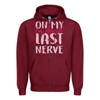 Burgundy on my husband last nerve Zipper Hoodie - MaliasSmallBusiness