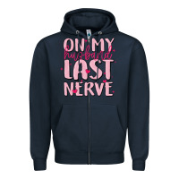 Navy on my husband last nerve Zipper Hoodie - MaliasSmallBusiness