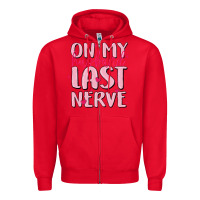 Red on my husband last nerve Zipper Hoodie - MaliasSmallBusiness