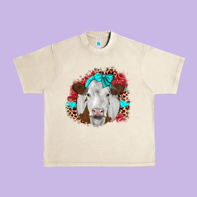 Ribbon Simmental Leopard Urban Heavy Tee Designed By Jahusdesignshop
