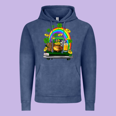 St Patricks Shamrock Gold Beer Truck Vintage Hoodie Designed By Fadigitalartstudio