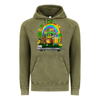 Vintage Olive st patricks shamrock gold beer truck Vintage Hoodie - FaDigitalArtStudio