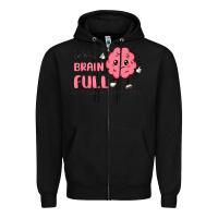 Black sorry brain full Zipper Hoodie - MaliasSmallBusiness