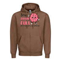 Chestnut sorry brain full Zipper Hoodie - MaliasSmallBusiness