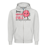 Dove Grey sorry brain full Zipper Hoodie - MaliasSmallBusiness