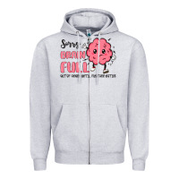 Heather Grey sorry brain full Zipper Hoodie - MaliasSmallBusiness