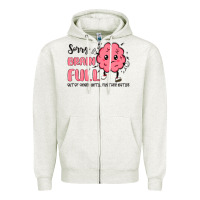 Oatmeal Heather sorry brain full Zipper Hoodie - MaliasSmallBusiness