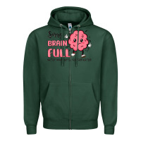 Sports Green sorry brain full Zipper Hoodie - MaliasSmallBusiness