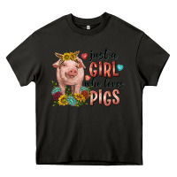 Asphalt western just girl who loves pigs Heavy Core Tee - texasbilliewilder