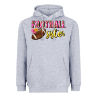 Heather Grey football sister Heavyweight Hoodie - BundleAndBundleShop