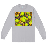 Moon Dust tennis ball with sunflower and racket Long Sleeve Tee - BarkalooDesign