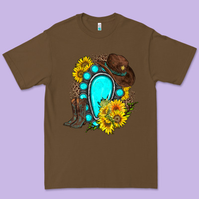 Western Turquoise Gemstone Premium Tee Designed By Zillion Design Studio
