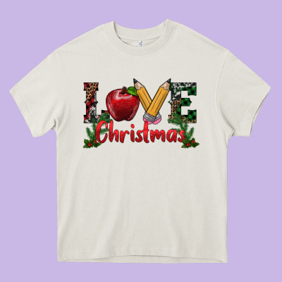 Western Christmas Love Heavy Core Tee Designed By Ranaportraitstore