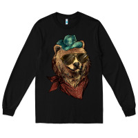 Black bear cowboy Long Sleeve Tee - NancyCooperArtShop