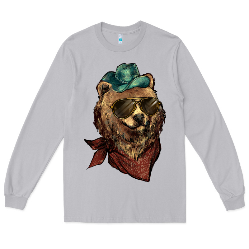 Bear Cowboy Long Sleeve Tee by NancyCooperArtShop | Teevron