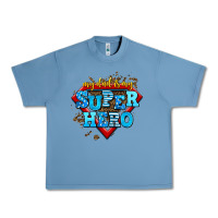 Pebble Blue my dad is my super hero Urban Heavy Tee - AdoDesignShop