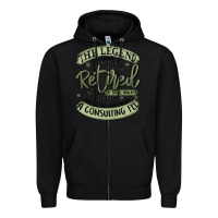 Black the legend has officially retired Zipper Hoodie - MaliasSmallBusiness