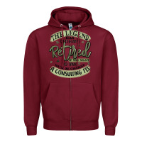 Burgundy the legend has officially retired Zipper Hoodie - MaliasSmallBusiness