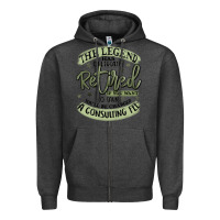 Charcoal Heather the legend has officially retired Zipper Hoodie - MaliasSmallBusiness