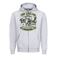 Heather Grey the legend has officially retired Zipper Hoodie - MaliasSmallBusiness