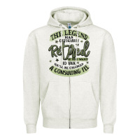 Oatmeal Heather the legend has officially retired Zipper Hoodie - MaliasSmallBusiness