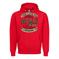 Red the legend has officially retired Zipper Hoodie - MaliasSmallBusiness