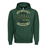 Sports Green the legend has officially retired Zipper Hoodie - MaliasSmallBusiness