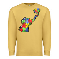Antique Gold autism awareness elephant Premium Sweatshirt - LillyAllenDesigns