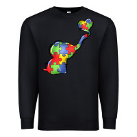 Black autism awareness elephant Premium Sweatshirt - LillyAllenDesigns