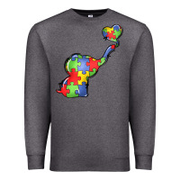 Charcoal Heather autism awareness elephant Premium Sweatshirt - LillyAllenDesigns