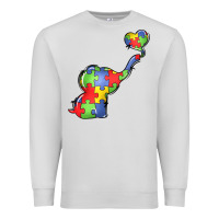 Dove Grey autism awareness elephant Premium Sweatshirt - LillyAllenDesigns