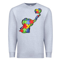 Heather Grey autism awareness elephant Premium Sweatshirt - LillyAllenDesigns