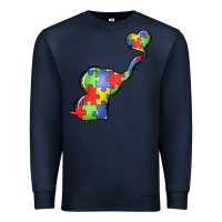 Navy autism awareness elephant Premium Sweatshirt - LillyAllenDesigns