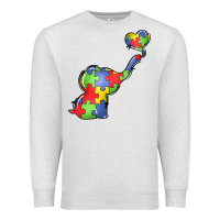 Oatmeal Heather autism awareness elephant Premium Sweatshirt - LillyAllenDesigns