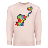 Pale Pink autism awareness elephant Premium Sweatshirt - LillyAllenDesigns