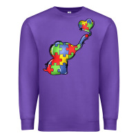 Purple autism awareness elephant Premium Sweatshirt - LillyAllenDesigns