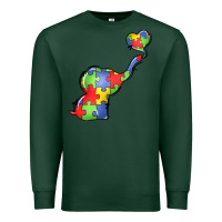 Sports Green autism awareness elephant Premium Sweatshirt - LillyAllenDesigns