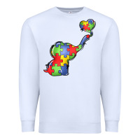 White autism awareness elephant Premium Sweatshirt - LillyAllenDesigns