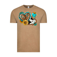 Vintage Coffee western leopard pride  hearts Vintage Tee - AdoDesignShop