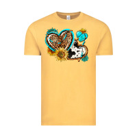 Vintage Mustard western leopard pride  hearts Vintage Tee - AdoDesignShop