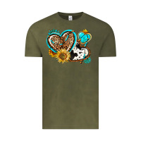 Vintage Olive western leopard pride  hearts Vintage Tee - AdoDesignShop