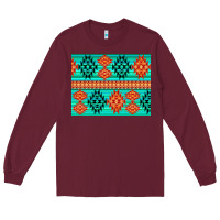 Burgundy aztec pattern background 3200x2400 Long Sleeve Tee - AdoDesignShop