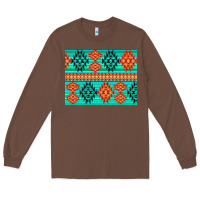 Chestnut aztec pattern background 3200x2400 Long Sleeve Tee - AdoDesignShop